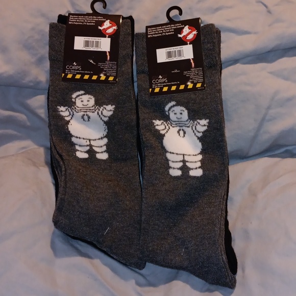 Ghostbusters Crew Socks (2) 2 pairs of socks in Grey & black Mens 10-13 - Picture 5 of 5